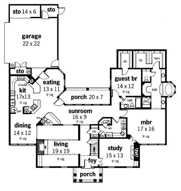 Colonial Southern Level One of Plan 65655