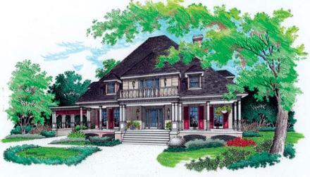 Colonial Southern Elevation of Plan 65658