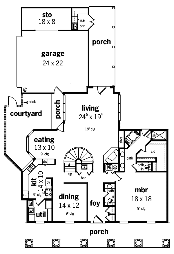 Colonial Southern Level One of Plan 65659