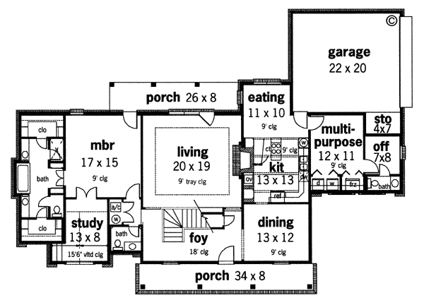 Colonial Southern Level One of Plan 65661
