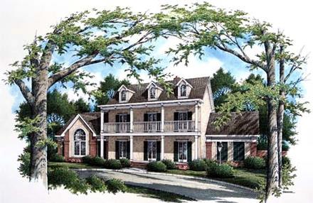 Colonial Southern Elevation of Plan 65661