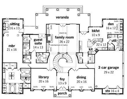House Plan 65665 First Level Plan