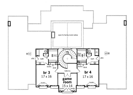 House Plan 65665 Second Level Plan