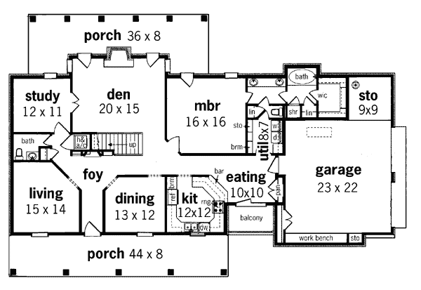 Country Tudor Level One of Plan 65671