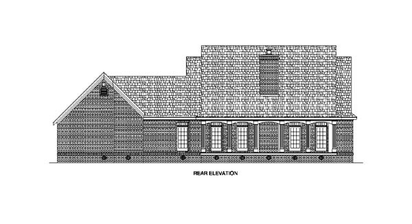 Country Tudor Rear Elevation of Plan 65671