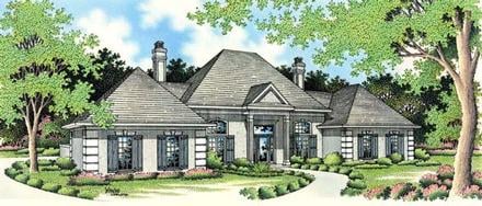 Mediterranean One-Story Elevation of Plan 65674