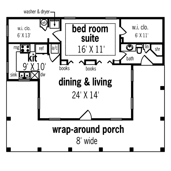 Colonial European One-Story Southern Level One of Plan 65676