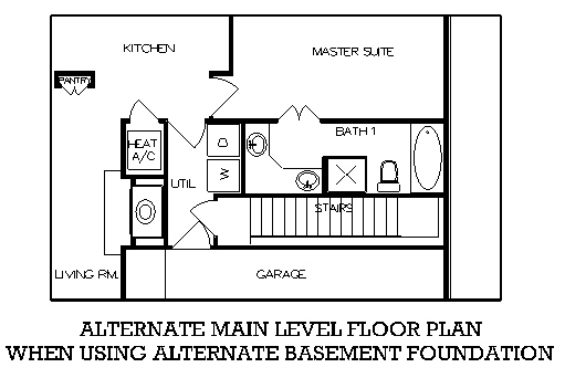 Mediterranean One-Story Alternate Level One of Plan 65677