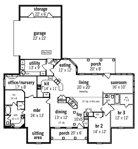 House Plan 65678 First Level Plan