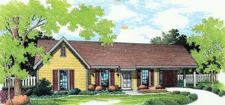 One-Story Ranch Traditional Elevation of Plan 65680