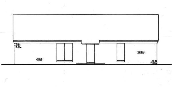 One-Story Ranch Traditional Rear Elevation of Plan 65680