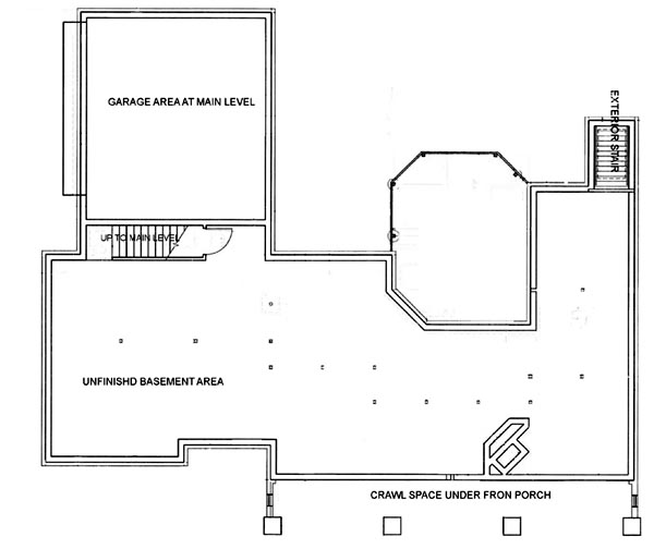 One-Story Southwest Lower Level of Plan 65682