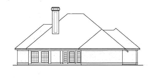 European Rear Elevation of Plan 65684