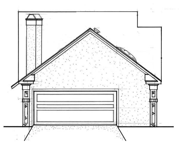 Narrow Lot One-Story Traditional Rear Elevation of Plan 65690