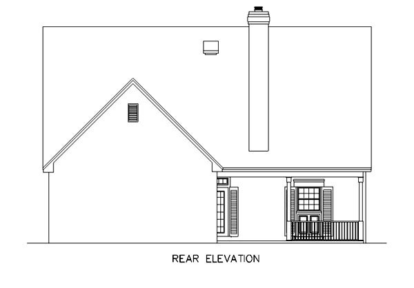 Country Southern Rear Elevation of Plan 65692