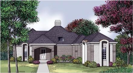 One-Story Traditional Elevation of Plan 65693