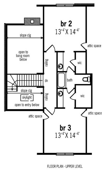 House Plan 65701 Second Level Plan