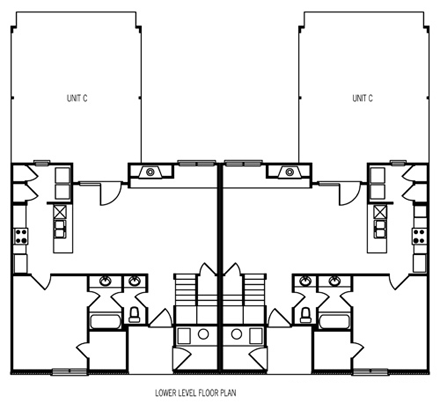 Multi-Family Plan 65703 First Level Plan