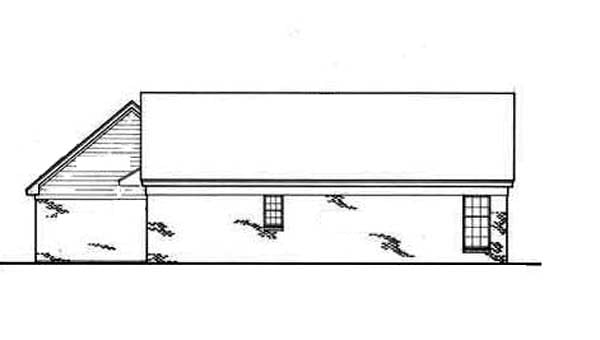 One-Story Traditional Rear Elevation of Plan 65707