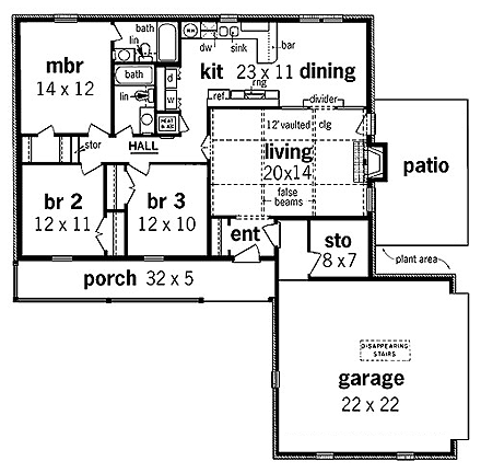 House Plan 65726 First Level Plan