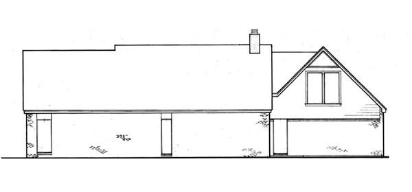 Traditional Rear Elevation of Plan 65732