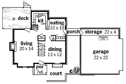 House Plan 65738 First Level Plan