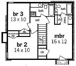 House Plan 65738 Second Level Plan