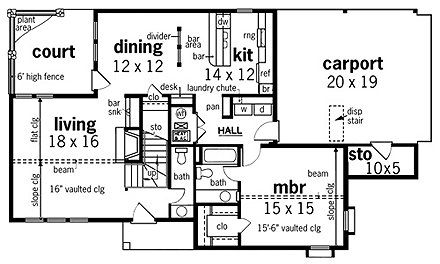 House Plan 65741 First Level Plan