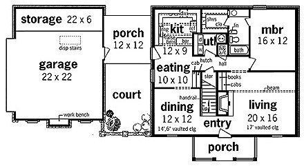 House Plan 65744 First Level Plan