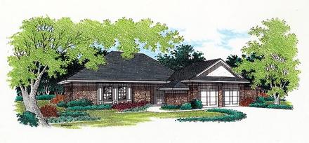 One-Story Traditional Elevation of Plan 65746