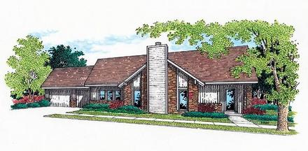 One-Story Ranch Elevation of Plan 65748