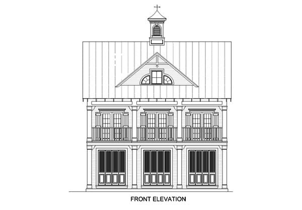 Coastal Plan with 1110 Sq. Ft., 2 Bedrooms, 2 Bathrooms, 3 Car Garage Picture 2