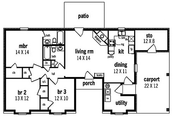 Contemporary One-Story Level One of Plan 65755