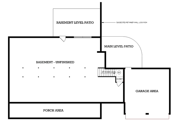 One-Story Ranch Lower Level of Plan 65757