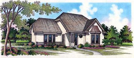 Narrow Lot Traditional Elevation of Plan 65759