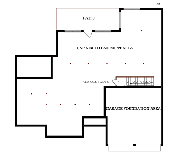 European One-Story Lower Level of Plan 65760