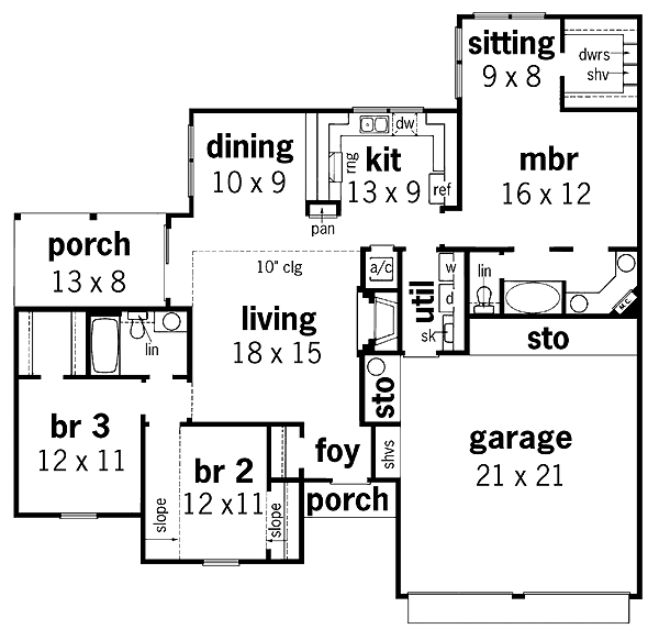 European One-Story Level One of Plan 65760