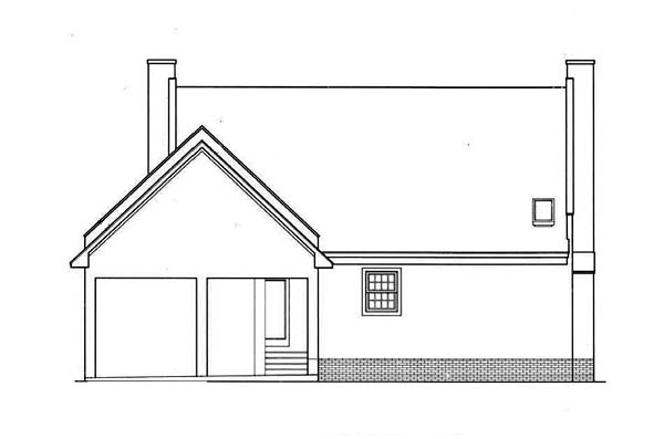 Country Rear Elevation of Plan 65765