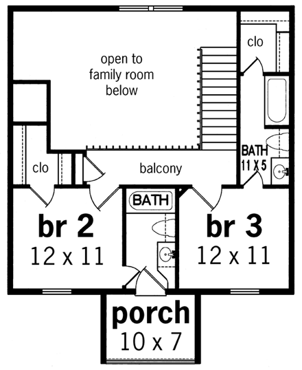 House Plan 65767 Second Level Plan