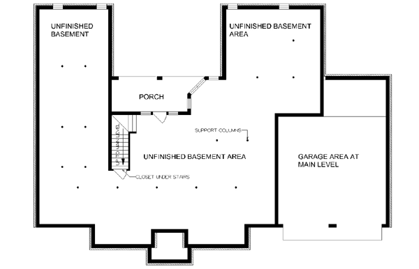 One-Story Ranch Lower Level of Plan 65769