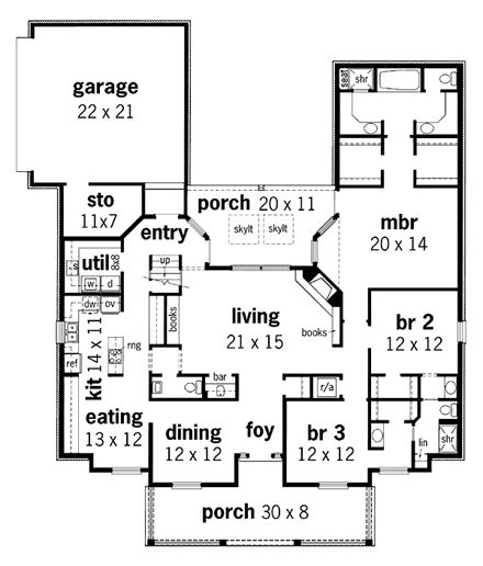 House Plan 65779 First Level Plan