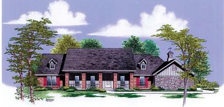 Farmhouse One-Story Elevation of Plan 65782