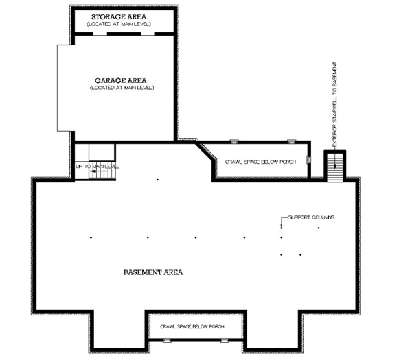 European One-Story Lower Level of Plan 65784