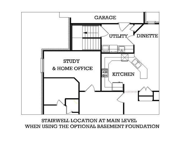 European One-Story Alternate Level One of Plan 65784