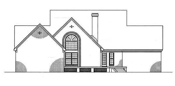 Country Rear Elevation of Plan 65788