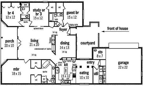 European One-Story Level One of Plan 65789
