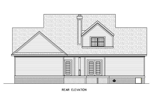 Country Rear Elevation of Plan 65790