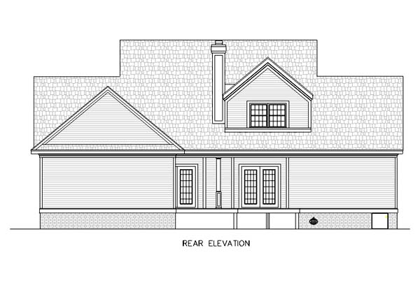 Country Rear Elevation of Plan 65791