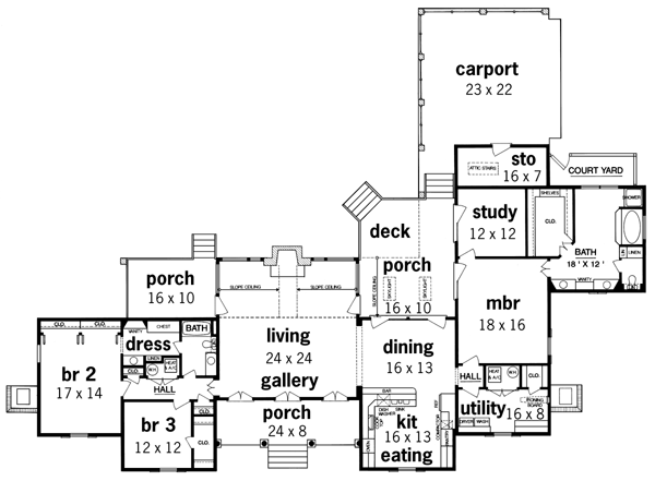 Country One-Story Level One of Plan 65794