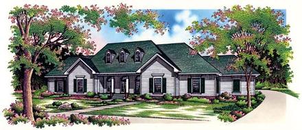 Country One-Story Elevation of Plan 65794